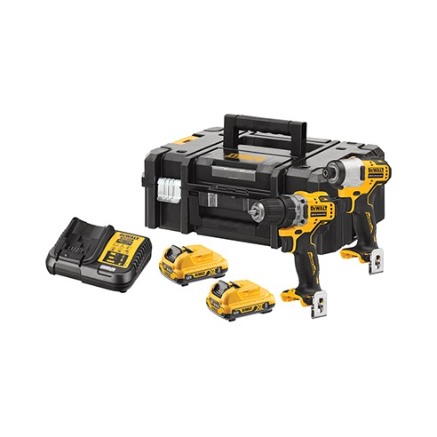 12V XR Brushless Schroefboormachine + slagschroevendraaier TSTAK voordeelset 2x3.0Ah