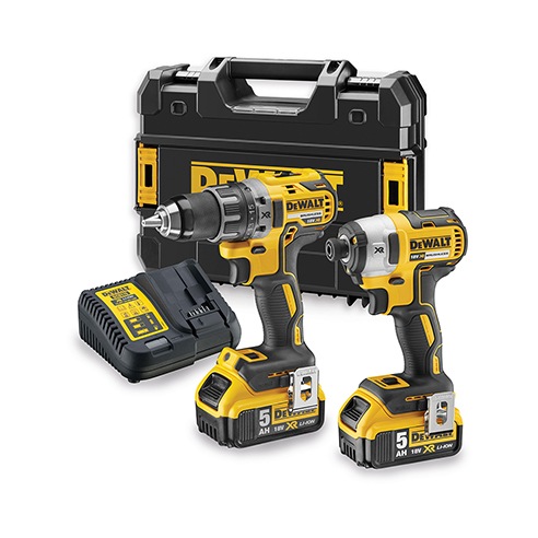 18V XR Brushless Voordeelset: Schroef-boormachine DCD791 +Slagschroevendraaier DCF887 2x5.0Ah in TSTAK