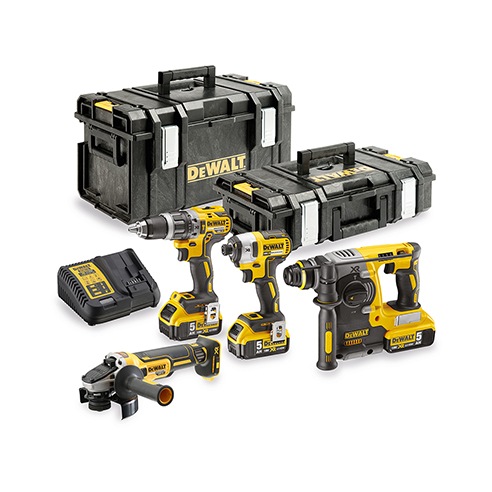 18V XR 4-delige voordeelset in TSTAK 3x 5.0Ah