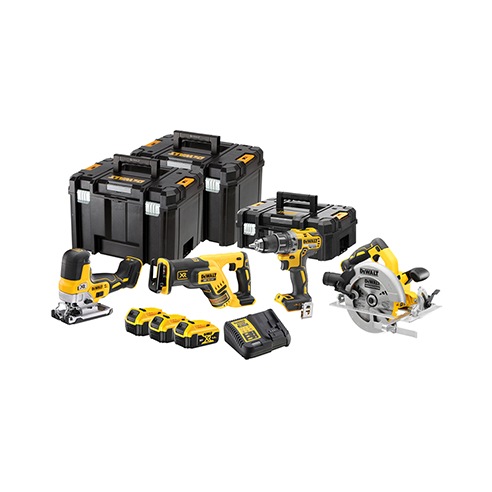 18V XR Brushless 4-delige voordeelset in TSTAK 3x 5.0Ah