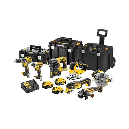 18V XR Brushless 7-delige voordeelset in TSTAK + trolley case 3x 5.0Ah