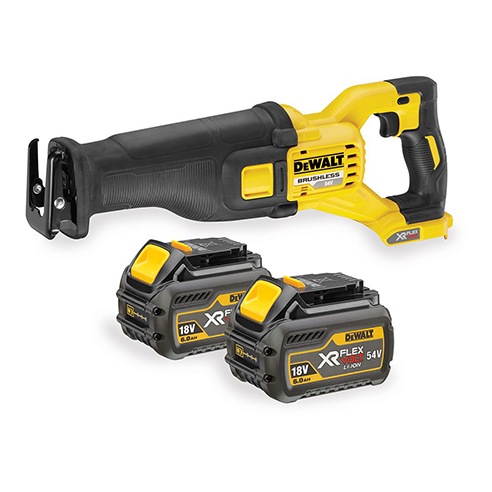 54V XR FLEXVOLT Reciprozaag - 2x 6,0Ah accu in koffer