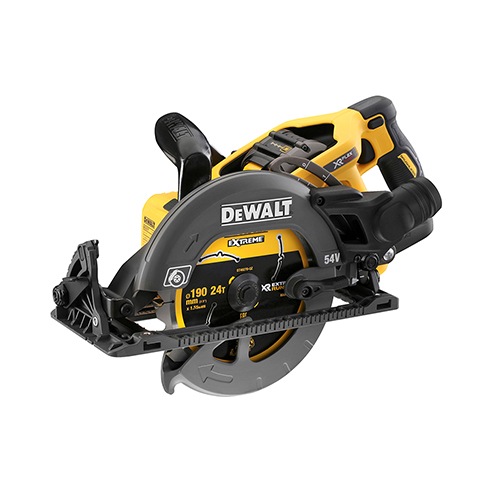 54V XR FLEXVOLT 190mm Cirkelzaag met hoog koppel (zaagblad met ruitvormig asgat) - 2x 6.0Ah accu en snellader