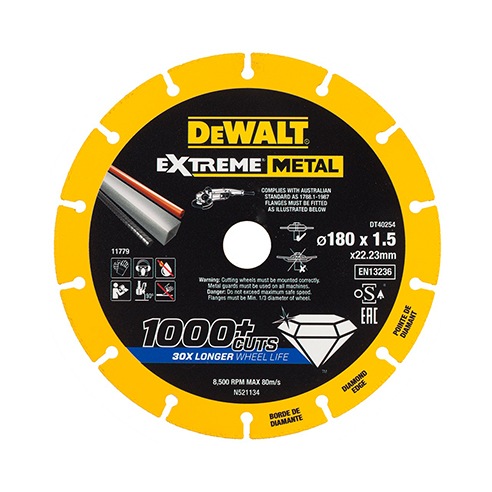 EXTREMEMETAL doorslijpschijf metaal 180x22.23x1.5mm